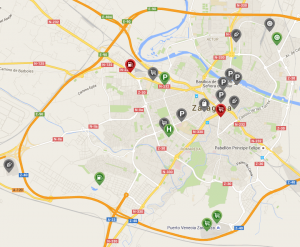 Puntos de recarga de vehículos en Zaragoza.